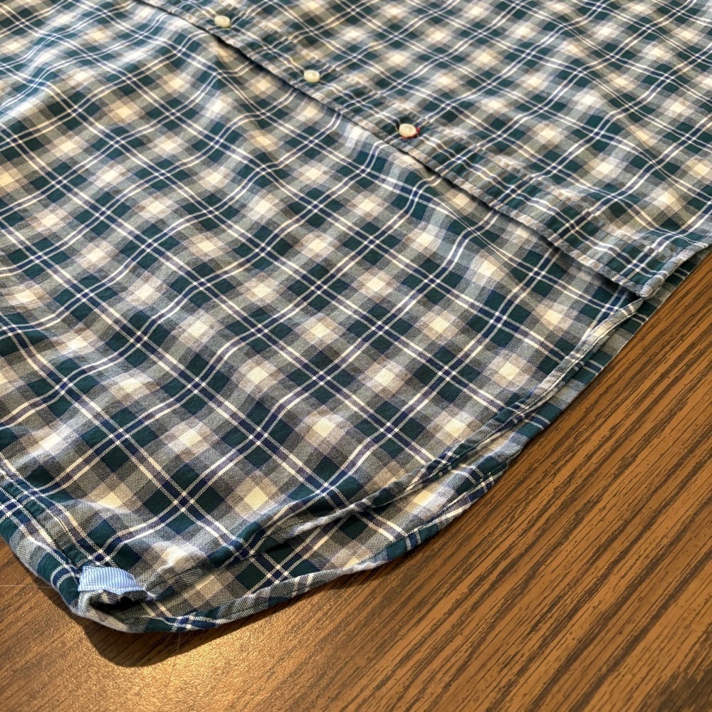 Cremieux Classics Button Down Shirt Mens XL Green Navy Plaid Cotton Tartan EUC - Picture 8 of 13